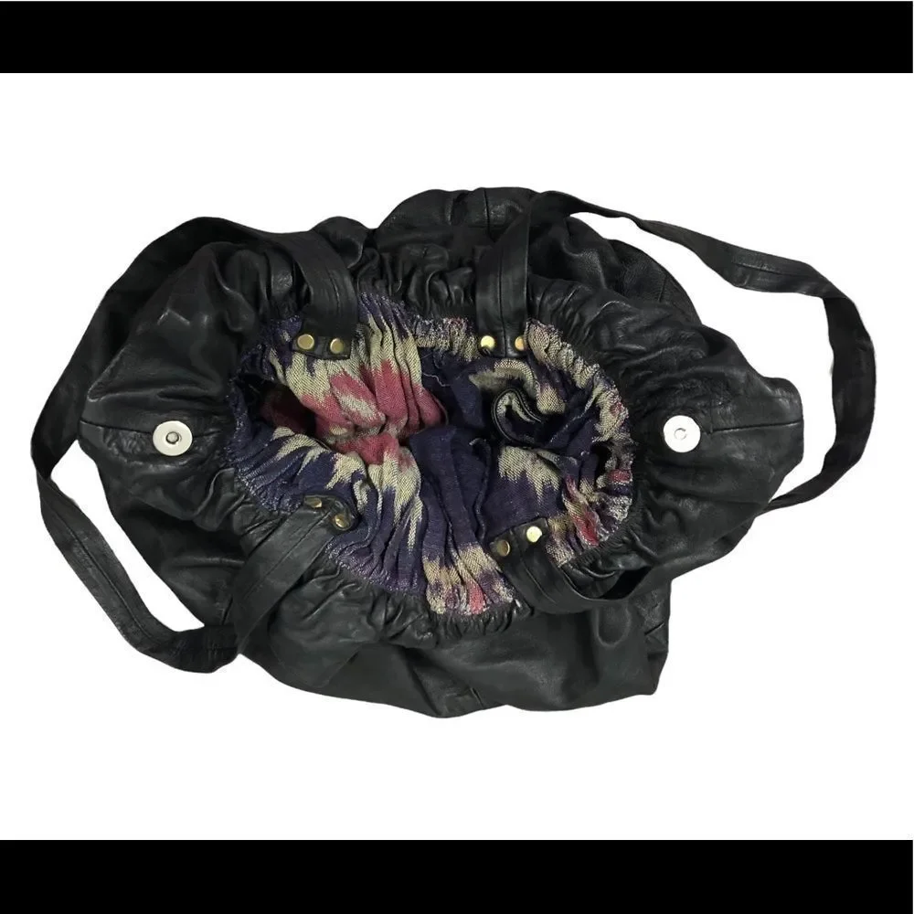 Cleobella Studded Bucket Bag Magnetic Close Leather BoHo Festival Coachella.